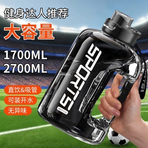 Lida Sports <b>Water</b> <b>Bottle</b> 2700Ml Reusable Gym Fitness <b>Bottle</b> <b>With</b> <b>Handle</b> <b>And</b> <b>Straw</b> - Product Image 1