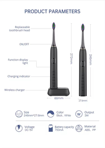 Cepillo de dientes sónico eléctrico recargable, 5 modos, resistente al agua IPX7, con 4 cabezales de cepillo, carga inalámbrica para adultos - Product Image 4