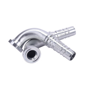 Conector de Manguera Hidráulica 87693 Tipo Brida F, Codo de 90 Grados, Acero al Carbono Pulido - Product Image 1