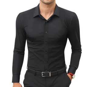 Chemise pour homme de haute qualité, style décontracté confortable, tissu en soie glacée - Product Image 1