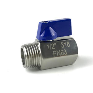Mini Válvula de Bola de Acero Inoxidable 1/2 Pulgada 316 PN63 para Agua y Sistemas Químicos, Uso en la Industria Alimentaria - Product Image 1