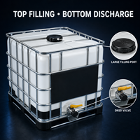 Conteneur intermédiaire en plastique HDPE de 1000 L pour le stockage de liquides, citerne IBC avec cage en acier galvanisé et palette pour chariot élévateur