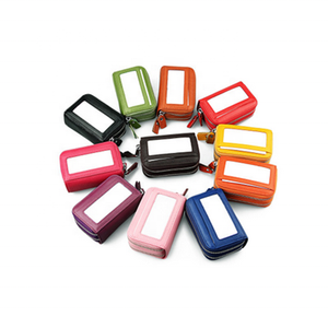 Cartera minimalista RFID para tarjetas de crédito, billetera inteligente automática para mujeres, funda de tarjeta de cuero genuino rfid - Product Image 1