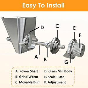 อุปกรณ์บดเมล็ดธัญพืชสำหรับเครื่องผสมอาหารแบบตั้งพื้น <span class=keywords><strong>KitchenAid</strong></span>, ชุดบดแป้งโลหะทั้งหมด 9 ระดับสำหรับ <span class=keywords><strong>KitchenAid</strong></span>, เหมาะสำหรับบดข้าวสาลี - Product Image 3
