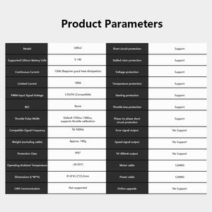 Controlador Electrónico de Velocidad (ESC) U120 5~14S 120A, Impermeable, 140g, para Motor sin Escobillas, IP67, para Drones Agrícolas - Product Image 5