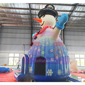 Castillo Inflable Gigante de Muñeco de Nieve Azul y Blanco, Marca MICO, Material de PVC, Capacidad de 300-500 kg, Uso Comercial en Interiores y Exteriores - Product Image 4