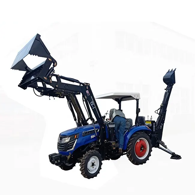 Yeni ucuz 40hp 50hp güvenilir çiftlik bahçe tarım tekerlekli traktör ön yükleyici beko