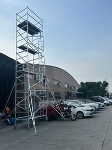 Nuevo modelo Tubu Torre móvil flexible <span class=keywords><strong>Andamio</strong></span> de aluminio de estilo <span class=keywords><strong>europeo</strong></span> <span class=keywords><strong>con</strong></span> conveniente rueda Layher para almacén Taller Hotel - Product Image 6