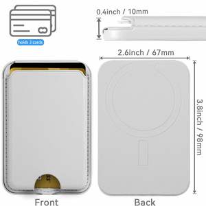 Simple Design Pu Leather Magnetic RFID Blocking Credit <b>Card</b> <b>Holder</b> <b>Wallet</b> Custom Logo Fashion Style Unisex Solid Color - Product Image 2