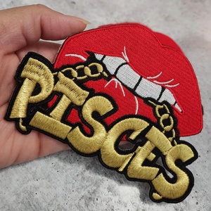 Bán Buôn Chất Lượng Cao Sắt Trên Thêu Vá Đôi Môi Đỏ Chòm Sao Tự Làm Thêu Vá Chiêm Tinh Học Hoàng Đạo Vá Cho Áo Khoác - Product Image 5