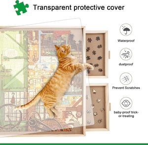 ALL4JIG Tavolo Girevole per Puzzle con 500 <span class=keywords><strong>Pezzi</strong></span>, <span class=keywords><strong>4</strong></span> Cassetti, Copertura 25x34, Tavolo Portatile in Legno per Puzzle, Certificato BSCI - Product Image 3
