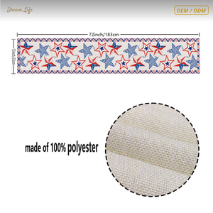 Nuovo Runner da Tavola 2026 per il Giorno dell'Indipendenza, Stampa a Righe Stile Americano, Personalizzabile, Decorazione per la Casa, Lavabile in Lavatrice - Product Image 3
