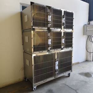 獣医用ステンレス製犬用ケージ（クリニック、小動物、鳥類用）シンプルスタイル、ソリッドパターン、鉄製、金属製、器具付き - Product Image 6