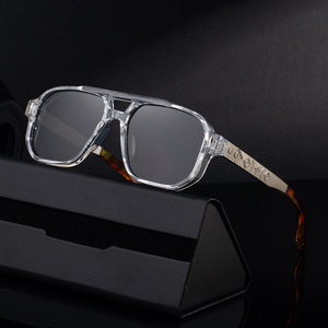 Lunettes de soleil carrées ZS-98320, monture en plastique noir et métal, protection UV400, unisexe, verres TAC, protection solaire classe 2 - Product Image 5