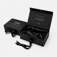 Boîtes cosmétiques de luxe écologiques, emballage de produits de maquillage, boîte cadeau pliable avec impression magnétique, logo personnalisé avec ruban