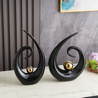 Décors de bureau européens de haute qualité, décoration intérieure dorée en céramique, ornements de luxe légers