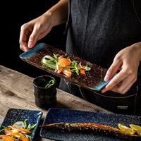 Service de vaisselle en céramique noire mate élégante Newell, style japonais, pour restaurant, hôtel et repas à domicile
