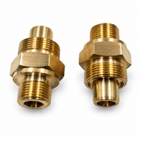 Connecteur hexagonal fileté sur mesure OEM 59 en laiton usiné CNC de précision avec double filetage pour équipement industriel