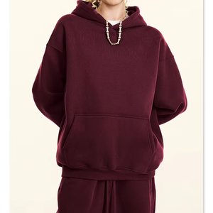 ODM Hombres de alta calidad 345G Pullover Hoodies 100% Algodón Personalizable French Terry Hooded Blank Sudadera Unisex Plain Dye - Product Image 5