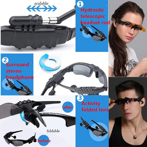 JSJM Hot Selling Outdoor Cycling Sports Glasses Wireless Headphones With Microphone Smart Fashion of Sunglasses <strong>Earphones</strong> - Product Image 2