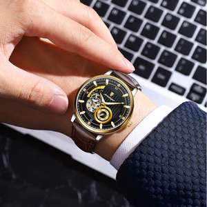 Montre automatique pour homme POEDAGAR 1416 avec bracelet en cuir étanche et mouvement mécanique à lumière nocturne 2025 - Product Image 5