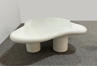 Ensemble de tables basses gigognes modernes et durables en 2 pièces, plateau en MDF + finition laquée, design écologique, meubles de salon