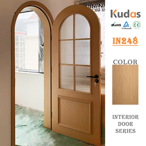 Puertas interiores arqueadas de madera <span class=keywords><strong>con</strong></span> <span class=keywords><strong>ventana</strong></span> de parrilla Puertas de pasillo de madera maciza Puertas de <span class=keywords><strong>cocina</strong></span> o casas - Product Image 4