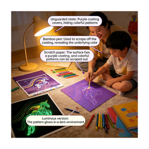 Kit Artistico Educativo Fai-da-Te per Bambini, Set di Carta Magica da Graffiare, Miglior Regalo Creativo per Bambini - Product Image 3