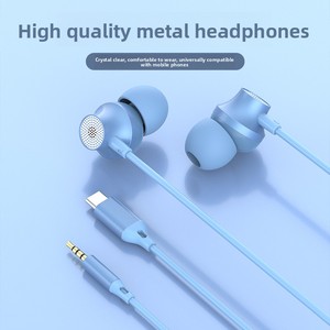 Audífonos Intrauditivos Metálicos con Cable, Conector Plano de 3.5mm Tipo-C, Micrófono con Control en el Cable, Bajos Potentes, Cable TPE - Product Image 2