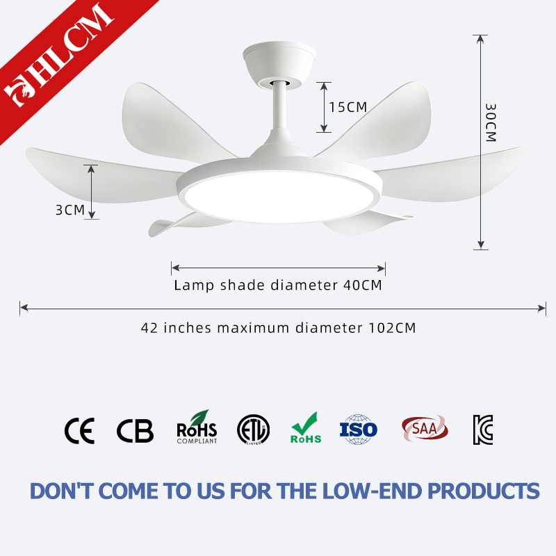 White 42-inch 6-blade