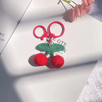Porte-clés Amigurumi fait main en crochet, breloque mignonne pour sac, porte-clés de voiture, pendentif de sac à main en forme de fruit, cadeau pour homme et femme