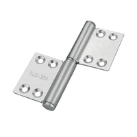 Charnières de porte en bois en forme de drapeau détachable robuste en acier inoxydable 201 sans mortaise porte en bois affleurante à fermeture douce