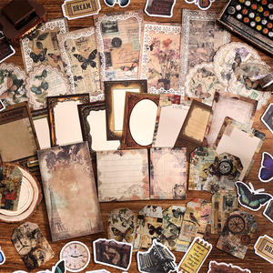 201 pcs וינטג נייר ערכת נייר ספרים אסתטית נייר רשת, מדבקות ואלמנטים דקורטיביים - Product Image 6