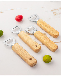 Abridor de Botellas de Cerveza con Mango de Madera, Abridor de Botellas de Madera Maciza, Abridor de Latas de Acero Inoxidable, LOGO Personalizado - Product Image 4