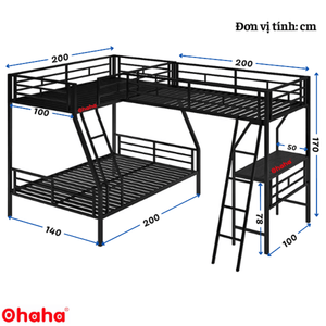 Lit superposé en métal de style Twin Over Twin Lit superposé en acier avec cadre minimaliste Lits de dortoir GTS016 stables et élégants de haute qualité - Product Image 3