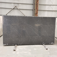 GOLDTOP OEM/ODM pierre de Cuarzo losas, panneaux muraux de roche artificielle, brique fine, placage de Quartz gris, plaque de Quartz pour comptoirs