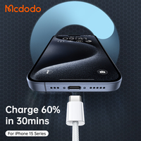 Câble USB C Mcdodo 569 1M ABS 60W Type-C Câble USB ABS + Tresse en Nylon Câbles de Données Compatibles Appareil Photo Ordinateur IOS Tablette Écouteurs