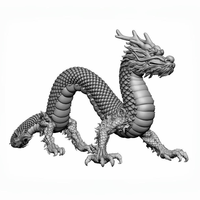 Modèle de dragon en pierre artificielle imprimé en 3D, statue d'animal mythique chinois en couleur, écologique, art de collection pour l'extérieur et l'intérieur
