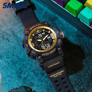 Reloj Deportivo Cronógrafo SMAEL 8117 Resistente al Agua, Reloj de Pulsera Electrónico Analógico-Digital Luminoso con Alarma, Correa de TPU para Buceo - Product Image 2