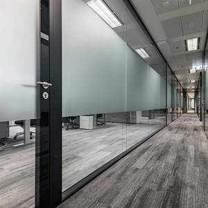 Nhôm khung Panorama văn phòng kính phân vùng chống cháy hấp thụ âm thanh bền freestanding tường dày - Product Image 6