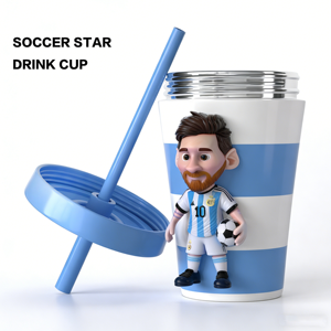 ZREGGUR Venta al por mayor <span class=keywords><strong>Taza</strong></span> térmica de acero inoxidable de doble pared de 12 oz con diseño de <span class=keywords><strong>Messi</strong></span>, con pajita, sin BPA, aislamiento de 6-12 horas - Product Image 5
