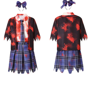 Halloween Horror Vampiro Bloodstained Schoolgirl Zombie Cosplay disfraz estudiante uniforme ropa <span class=keywords><strong>de</strong></span> actuación para baile <span class=keywords><strong>de</strong></span> escenario - Product Image 5