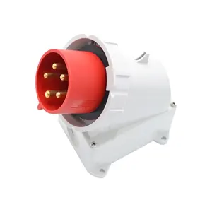 Chenf Ip67 400V 63a 3P Industriële Plug Sok Rood Iec 60309-2 Industriële Oppervlakte Gemonteerde Plug Cf361