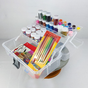 Chariot de rangement à 3 niveaux pour boîtes de couture avec compartiments, pour un espace bien rangé et propre - Product Image 2