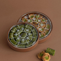 Boîtes cadeaux personnalisées avec logo imprimé géométrique, en acrylique transparent, pour chocolats, desserts, pâtisseries, bonbons, noix, dattes, emballages cadeaux