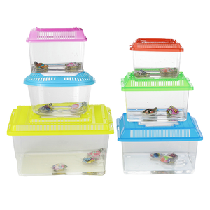 <span class=keywords><strong>Poisson</strong></span> <span class=keywords><strong>rouge</strong></span> Pet Tortue Boîte Carré En Plastique Aquariums Accessoires <span class=keywords><strong>pour</strong></span> Ordinateur De Bureau Matériel Carré Pratique Fish Tank Équipements - Product Image 4