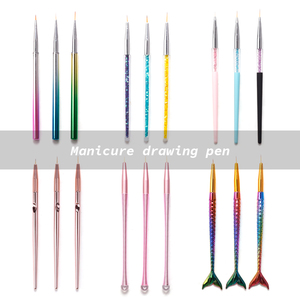 Juego de 3 Pinceles <span class=keywords><strong>para</strong></span> Decoración de Uñas, con Punta de Lentejuelas Electrochapadas, Diseño de Cola de Sirena, <span class=keywords><strong>para</strong></span> Pintar y <span class=keywords><strong>Dibujar</strong></span>, Herramienta de Manicura - Product Image 2