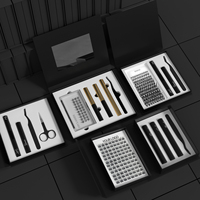 Kit d'extension de cils individuels en cluster de marque privée, cils DIY, kit d'extension de cils en cluster pré-coupés en D, cils DIY en cluster