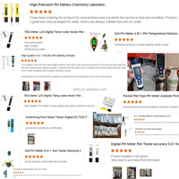 Testeur de qualité de l'eau d'aquarium multi-paramètres 7 en 1, stylo de mesure du pH, du TDS, du salin, du ORP pour bassin et aquarium