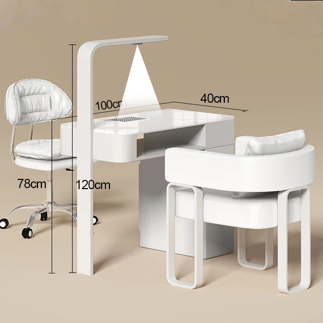 Ensemble de table de manucure de luxe avec plateau en marbre blanc
